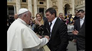 Antonio Banderas incontra Papa Francesco